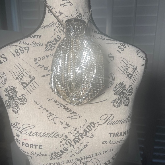 Whiting & Davis Vintage Silver Mesh Evening Bag–Drawstring Accordion Pouch - Picture 1 of 8